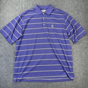 Donald Ross Polo Shirt Mens XL Purple Stripe CGC 1896 Golf Performance Poly